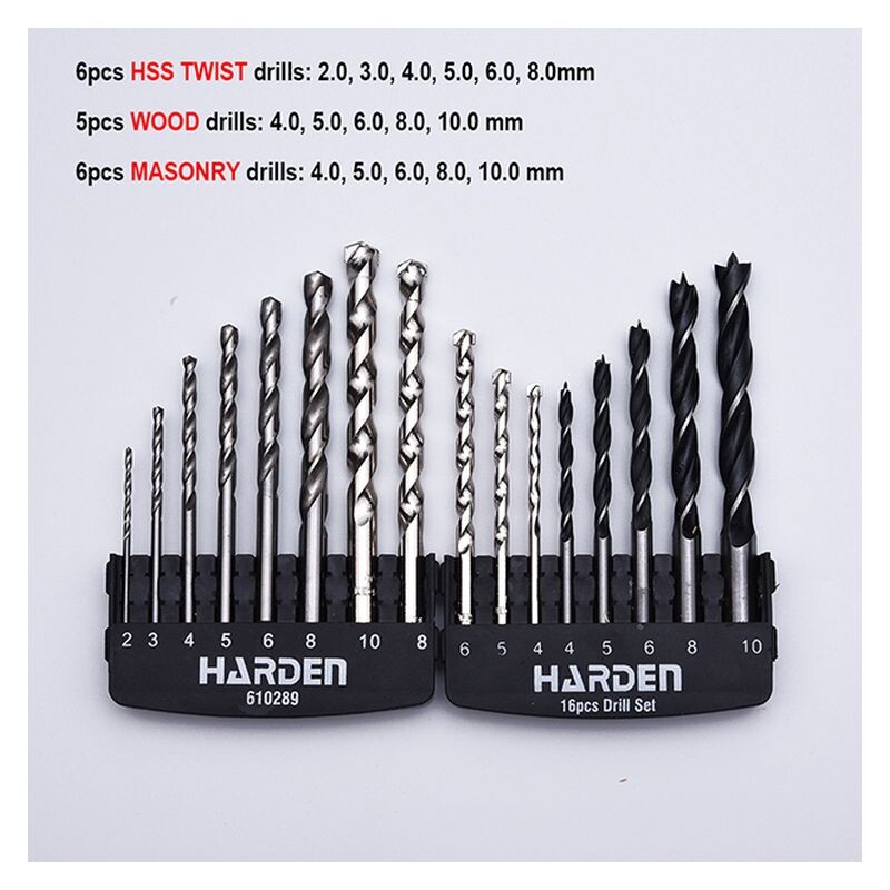 Σετ Τρυπανιών - Harden 610289 -16Pcs Drill Set