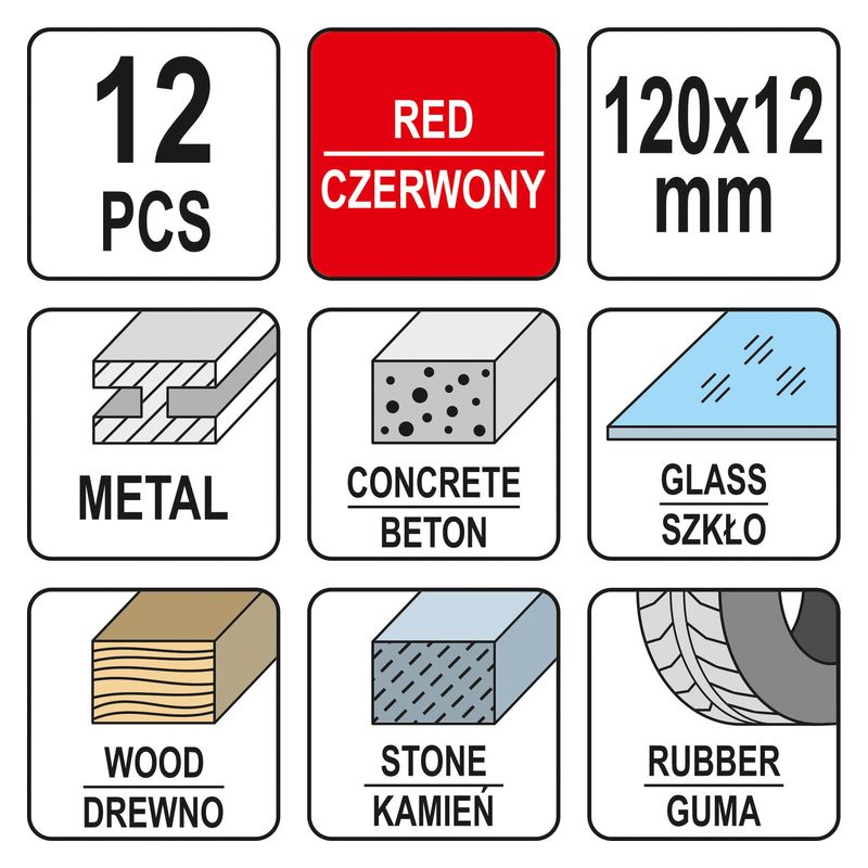 Χαράκτης - Σημαδευτήρι Κιμωλία 12τμχ - Yato YT-69932 Κόκκινο