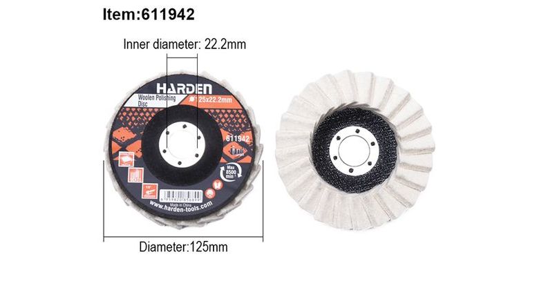 Δίσκος κοπής με μάλλινο πτερύγιο με βάση Fiberglass - Harden 611942