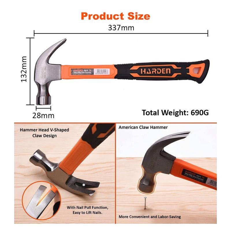 Σφυρί σαμούτσα με λαβή fiberglass 500gr - HARDEN 590215 - Image 4