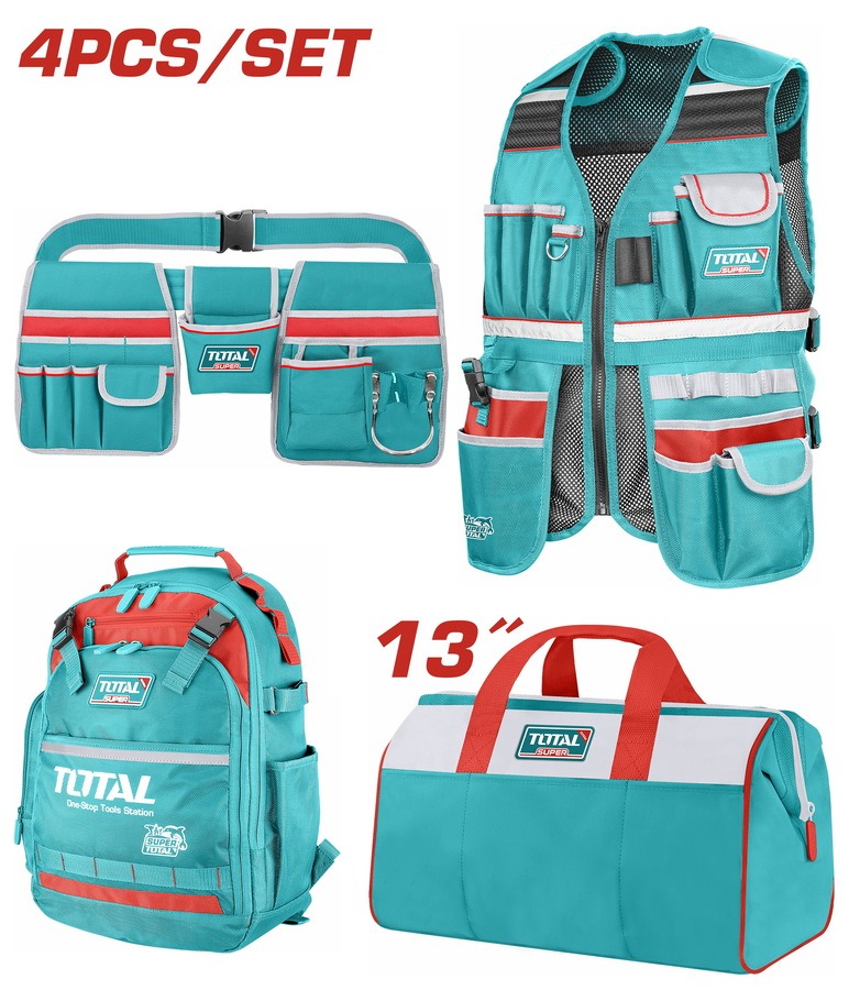 TOTAL ΣΕΤ ΤΣΑΝΤΕΣ + ΘΗΚΕΣ ΕΡΓΑΣΙΑΣ 4ΤΕΜ (TOS230908)