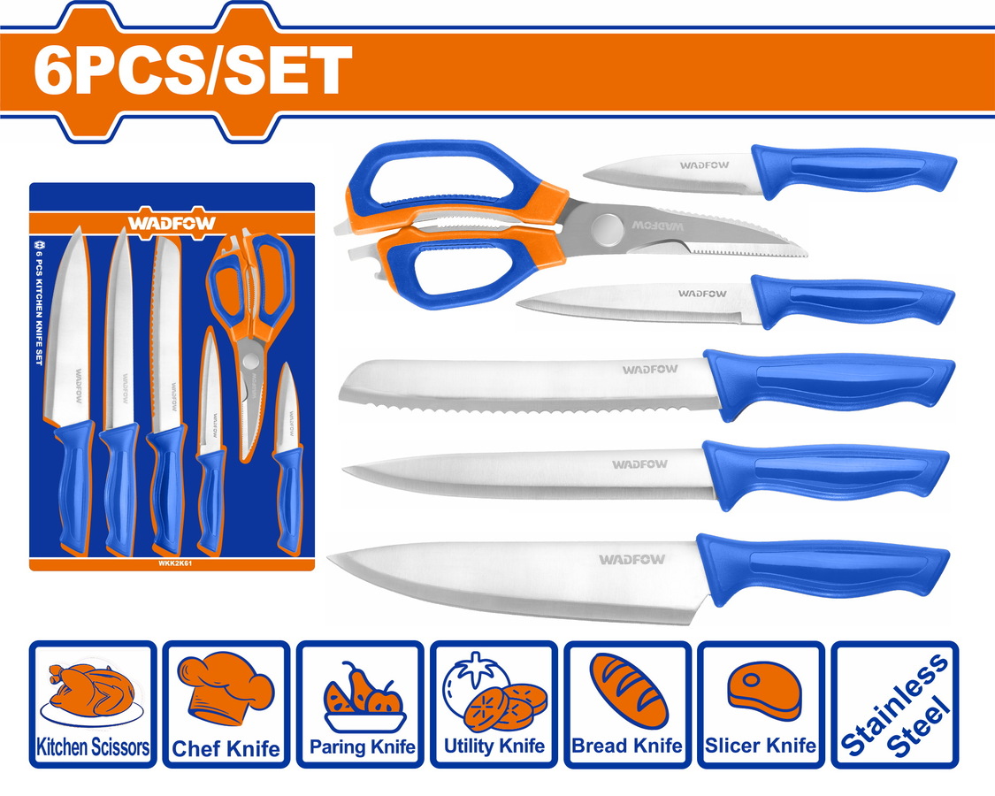 Χρησιμοπωλείο - WADFOW ΣΕΤ ΨΑΛΙΔΙ + ΜΑΧΑΙΡΙΑ ΚΟΥΖΙΝΑΣ 6ΤΕΜ (WKK2K61)