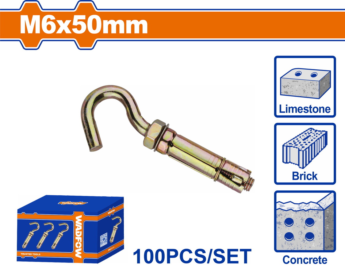 Χρησιμοπωλείο - WADFOW ΒΙΣΜΑ ΜΕΤΑΛΛΙΚΟ Β.Τ ΜΕ ΓΑΝΤΖΟ 6X50mm 100TEM (WDQ4511)