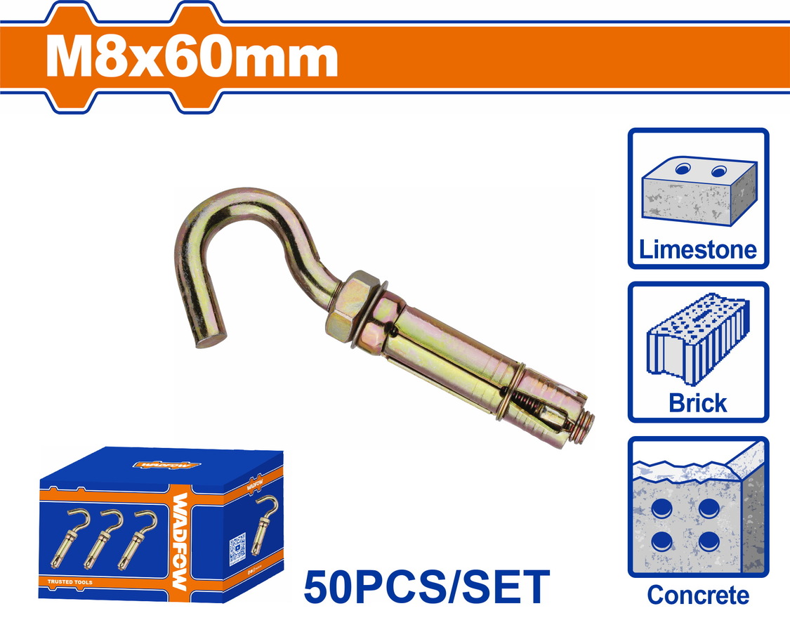 Χρησιμοπωλείο - WADFOW ΒΙΣΜΑ ΜΕΤΑΛΛΙΚΟ Β.Τ ΜΕ ΓΑΝΤΖΟ 8X60mm 50TEM (WDQ4522)