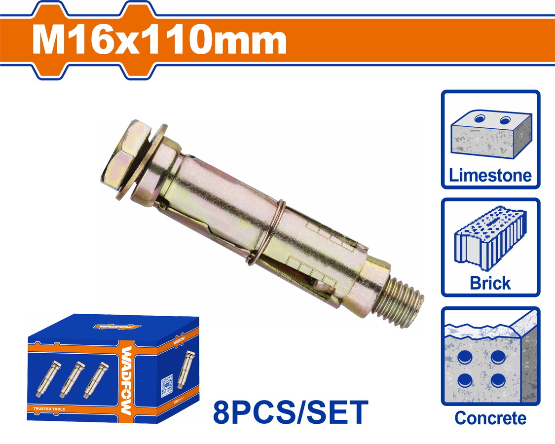Χρησιμοπωλείο - WADFOW ΒΙΣΜΑΤΑ ΜΕΤΑΛΛΙΚΑ ΜΕ ΒΙΔΑ 16 Χ 110 8ΤΕΜ (WDQ5555)