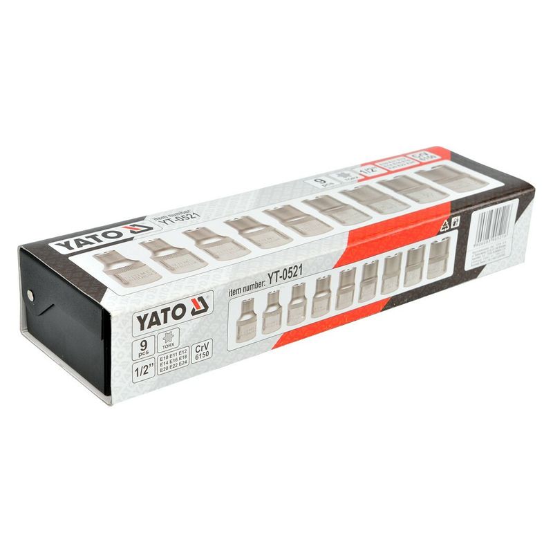 Καρυδάκια Torx με Καρέ Υποδοχής 1/2" Σετ 9τμχ - Yato YT-0521