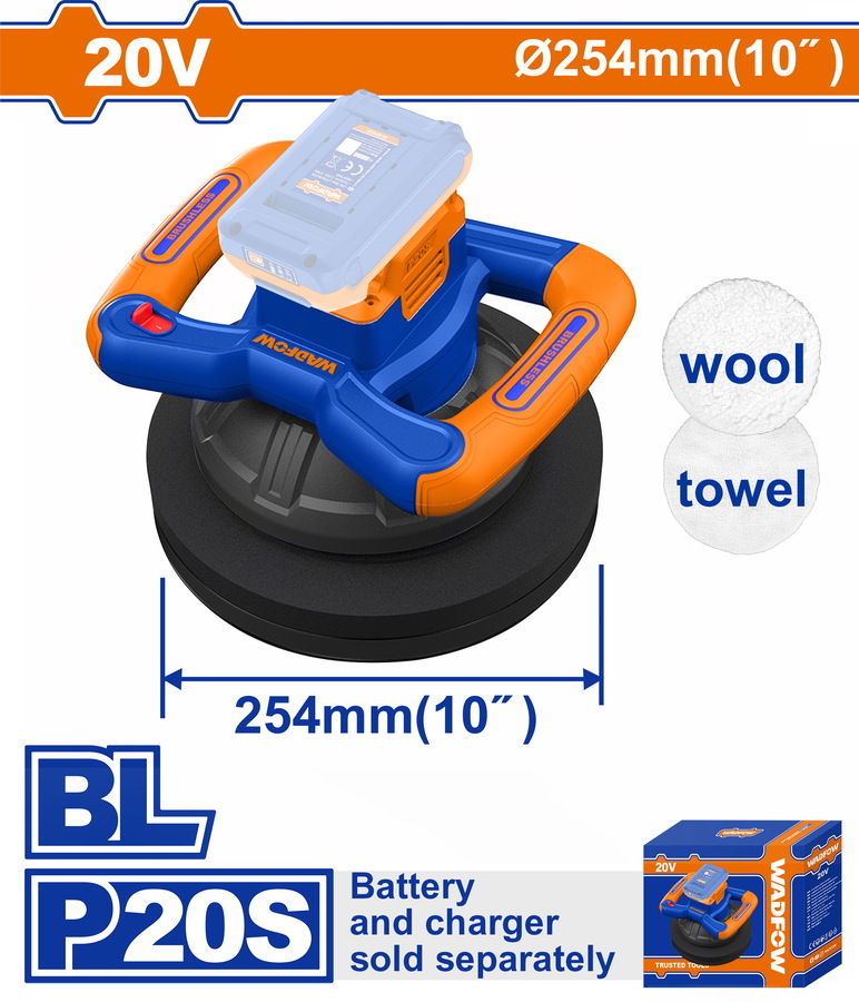 Χρησιμοπωλείο - WADFOW ΑΛΟΙΦΑΔΟΡΟΣ ΜΠΑΤ. Li-ion 20V / 254mm ΧΩΡΙΣ ΜΠΑΤΑΡΙΑ & ΦΟΡΤΙΣΤΗ (WHL35254)