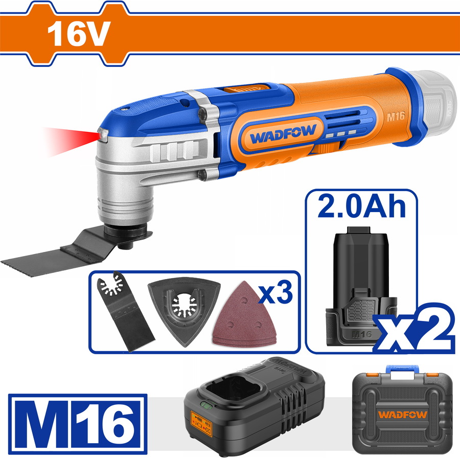 Χρησιμοπωλείο - WADFOW ΠΟΛΥΕΡΓΑΛΕΙΟ ΜΠΑΤ. Li-ion 16V / 2Ah / 2 ΜΠΑΤ (WMUM5012E)