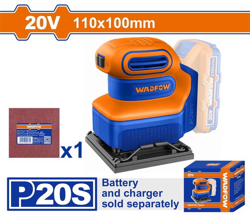Χρησιμοπωλείο - WADFOW ΠΑΛΜΙΚΟ ΤΡΙΒΕΙΟ ΧΟΥΦΤΑΣ 110X100mm ΜΠΑΤ. Li-ion 20V ΧΩΡΙΣ ΜΠΑΤΑΡΙΑ & ΦΟΡΤΙΣΤΗ (WRAP5010)