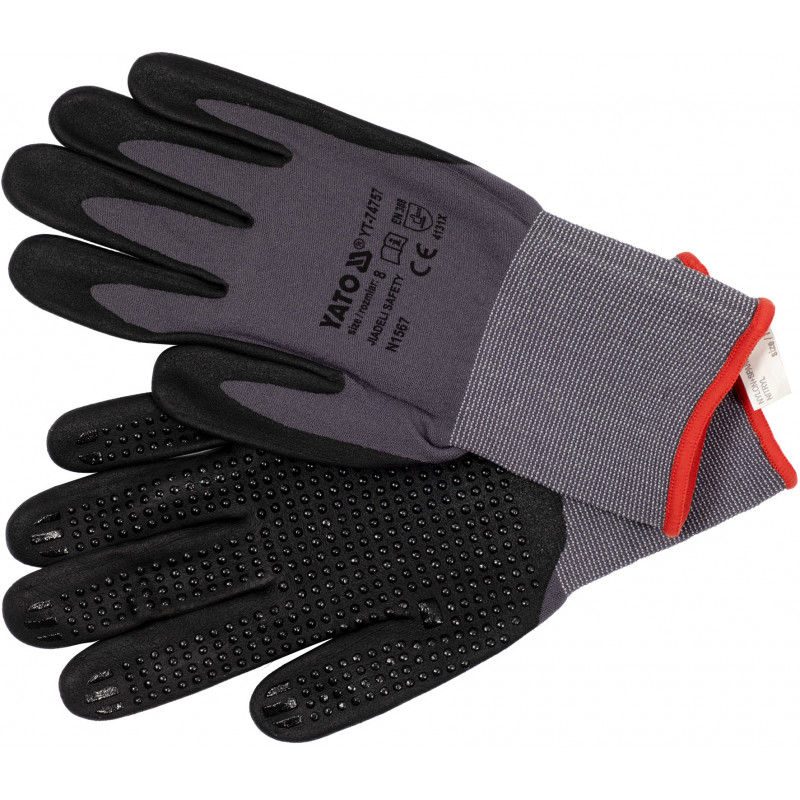 Γάντια Προστατευτικά Εργασίας με Αφρώδες Νιτρίλιο YT-74759 YATO - Νο10