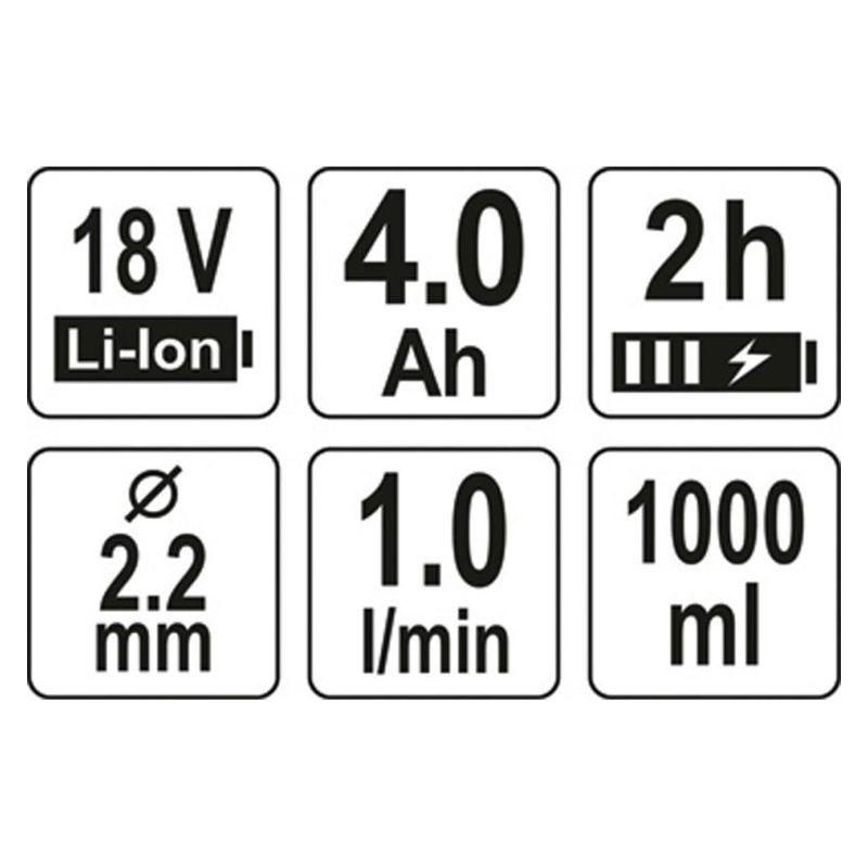 Ηλεκτρικό Πιστόλι Βαφής 18V 1x4Ah με Δοχείο 1lt - Yato YT-82765 - Image 2