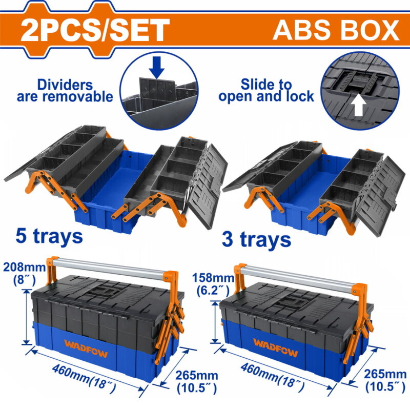 Χρησιμοπωλείο - WADFOW ΣΕΤ ΕΡΓΑΛΕΙΟΘΗΚΕΣ ΠΛΑΣΤΙΚΕΣ 2ΤΕΜ (WTB4308)