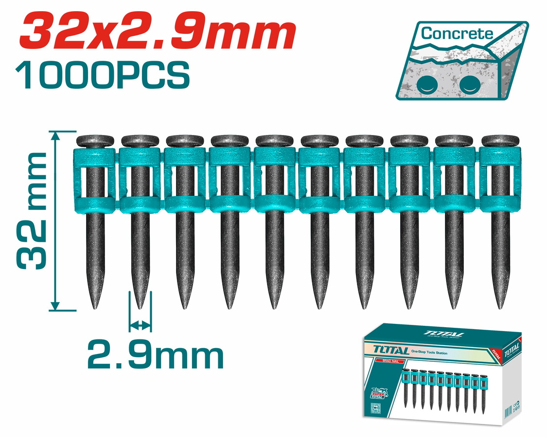 TOTAL ΚΑΡΦΙΑ ΓΙΑ ΣΚΥΡΟΔΕΜΑ 32mm / 1000 ΤΕΜ ΓΙΑ TCNLI9005 / TCNLI9008 (TAC02321)