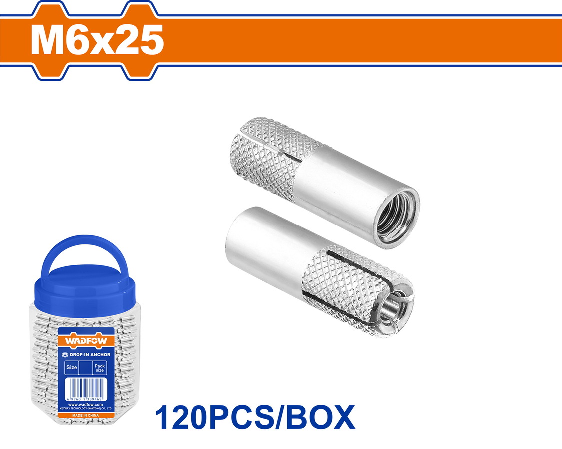 Χρησιμοπωλείο - WADFOW ΒΙΣΜΑΤΑ ΜΕΤΑΛΛΙΚΑ ΓΑΛΒ. ΝΤΙΖΑΣ ΕΣΩΤΕΡΙΚΟ ΣΠΕΙΡΩΜΑ 6 Χ 25 120ΤΕΜ ΣΕ ΠΛΑΣΤ. ΒΑΖΑΚΙ (WDQ3T06)