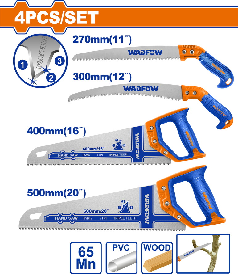 Χρησιμοπωλείο - WADFOW ΣΕΤ ΠΡΙΟΝΙΑ ΚΛΑΔΕΜΑΤΟΣ & ΣΕΓΑΤΣΕΣ ΞΥΛΟΥ 4TEM (WHWPH04)