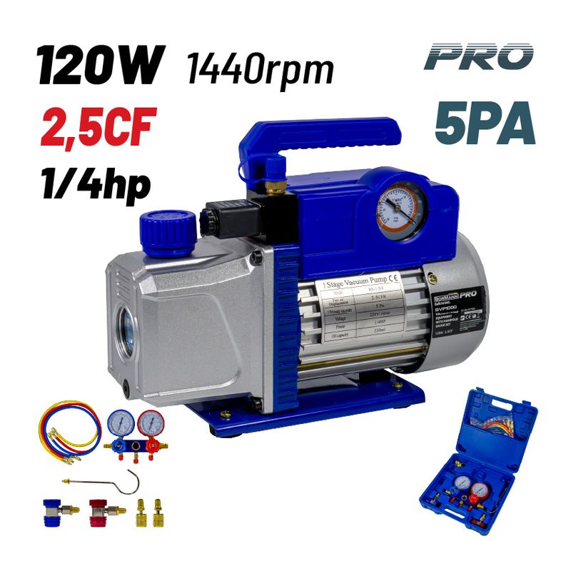 Αντλία Κενού Μονοβάθμια με Σετ Ελέγχου Πίεσης 4 Εξόδων - BORMANN PRO - BVP1000