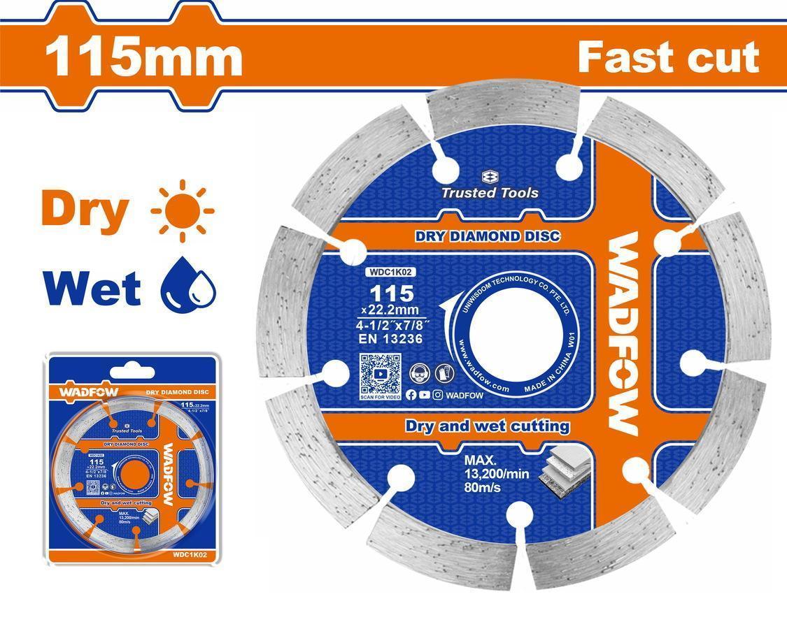 Χρησιμοπωλείο - WADFOW ΔΙΑΜΑΝΤΟΔΙΣΚΟΣ ΞΗΡΑΣ & ΥΓΡΑΣ ΚΟΠΗΣ 115mm (WDC1K02)