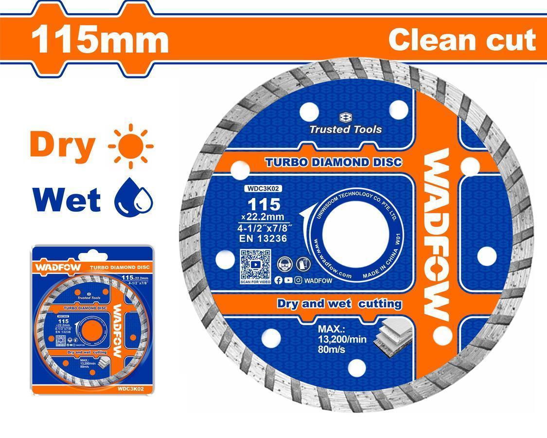 Χρησιμοπωλείο - WADFOW ΔΙΑΜΑΝΤΟΔΙΣΚΟΣ TURBO ΞΗΡΑΣ & ΥΓΡΑΣ ΚΟΠΗΣ 115mm (WDC3K02)