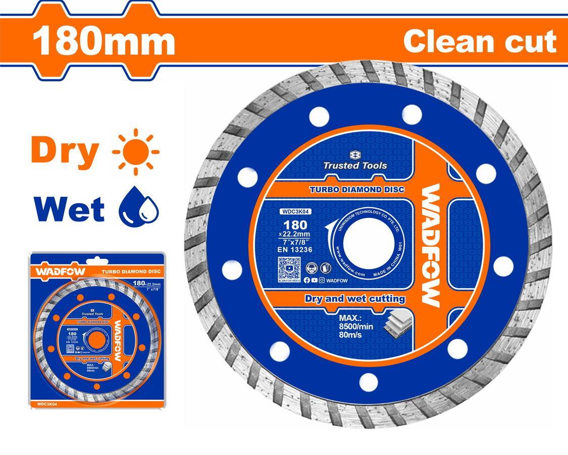 Χρησιμοπωλείο - WADFOW ΔΙΑΜΑΝΤΟΔΙΣΚΟΣ TURBO ΞΗΡΑΣ & ΥΓΡΑΣ ΚΟΠΗΣ 180mm (WDC3K04)