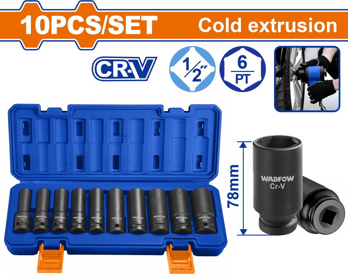 Χρησιμοπωλείο - WADFOW ΣΕΤ ΚΑΡΥΔΑΚΙΑ ΑΕΡΟΣ ΜΑΥΡΑ ΕΞΑΓΩΝΑ ΜΑΚΡΙΑ 1/2" 10ΤΕΜ (WMS2D02)