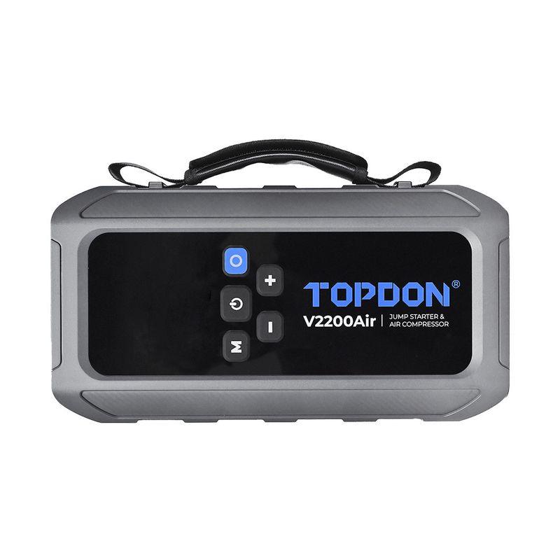 Φορητός Εκκινητής Μπαταρίας Αυτοκινήτου Topdon V2200Air 12V 2200A / Φακός / Τρόμπα - Αεροσυμπιεστής