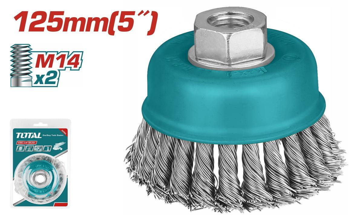 TOTAL ΣΥΡΜΑΤΟΒΟΥΡΤΣΑ ΓΩΝΙΑΚΟΥ ΤΡΟΧΟΥ ΠΛΕΚΤΗ 125mm (TAC32051)