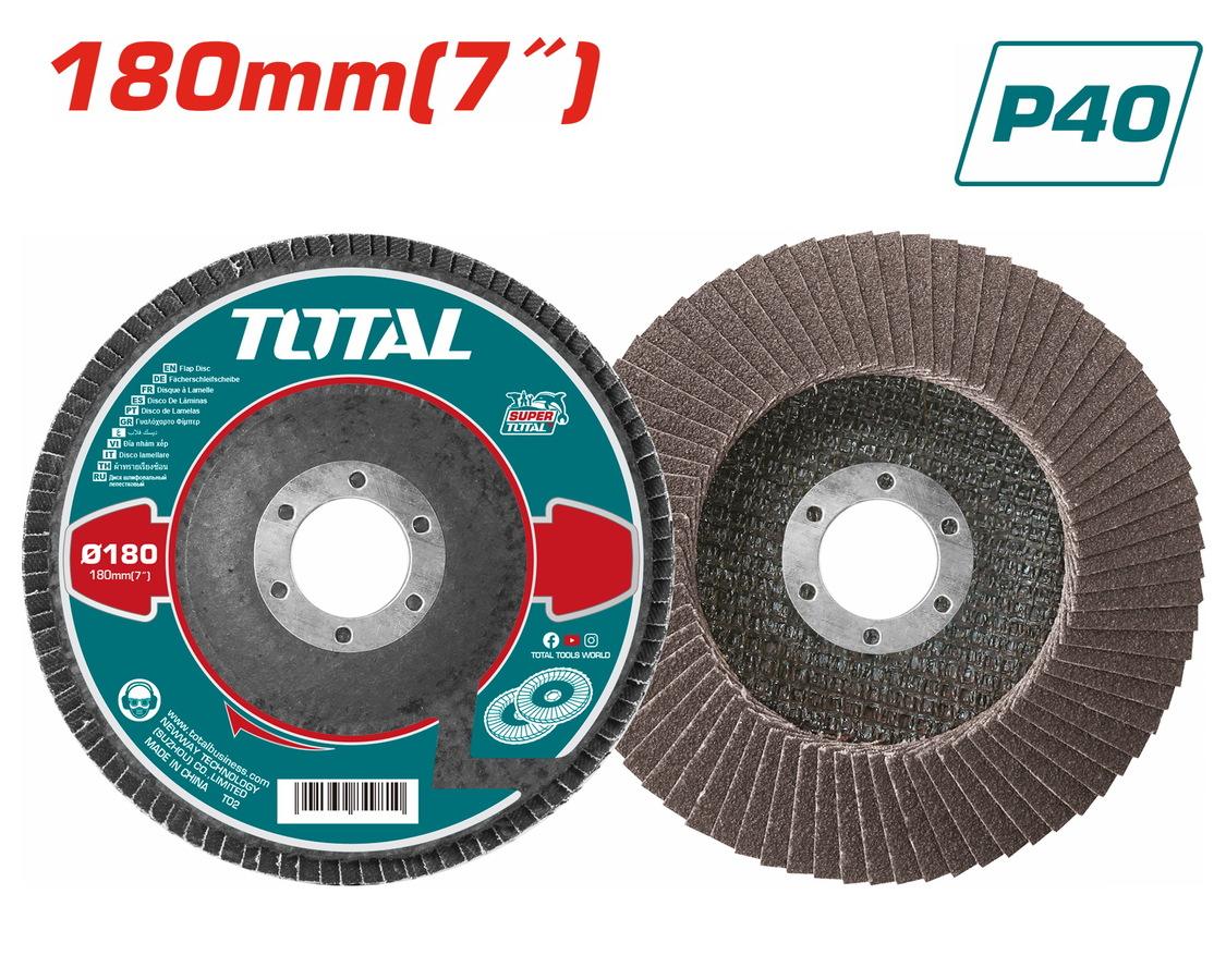 TOTAL ΠΟΛΥΠΤΕΡΟ ΓΥΑΛΙΣΜΑΤΟΣ ΜΕΤΑΛΛΟΥ / ΙΝΟΧ 180mm P40 (TAC631801)