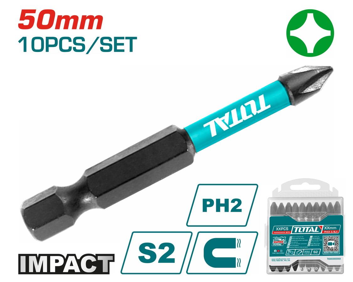 TOTAL ΜΥΤΕΣ ΜΑΓΝΗΤΙΚΕΣ ΜΑΥΡΕΣ ΡH2 50mm 10ΤΕΜ (TACIM16PH223)