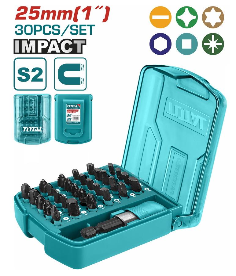 TOTAL ΕΠΑΓΓ. ΣΕΤ ΜΥΤΕΣ ΜΑΥΡΕΣ ΧΤΥΠΗΤΕΣ 25mm 30ΤΕΜ (TACSD18306)