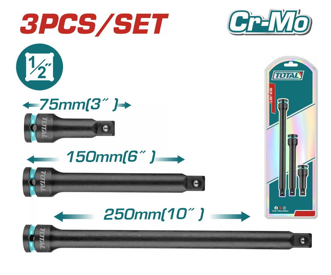 TOTAL ΕΠΑΓΓ. ΣΕΤ ΠΡΟΕΚΤΑΣΕΙΣ ΑΕΡΟΣ ΜΑΥΡΕΣ 1/2" 3 ΤΕΜ (THISEB12031)