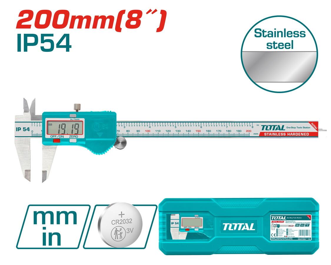 TOTAL ΠΑΧΥΜΕΤΡΟ ΙΝΟΧ ΨΗΦΙΑΚΟ 200mm (TMT322006)