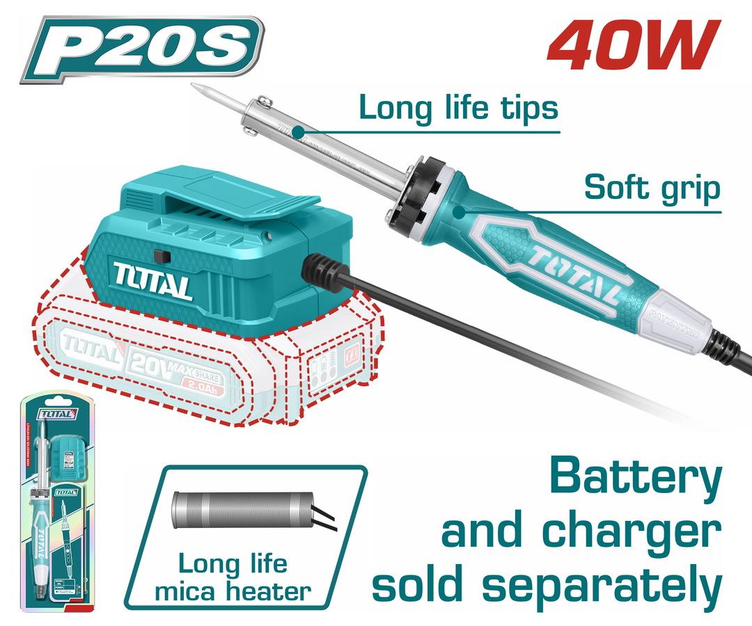 TOTAL ΚΟΛΛΗΤΗΡΙ ΜΠΑΤΑΡΙΑΣ ΛΙΘΙΟΥ 20V (TSILI2001)