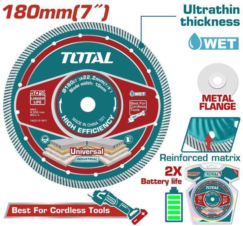 TOTAL ΕΠΑΓΓ. ΔΙΑΜ/ΣΚΟΣ ΥΓΡΑΣ ΚΟΠΗΣ 180 Χ 22.2mm Χ 2.2mm ΛΕΠΤΟΣ (TAC2151801)