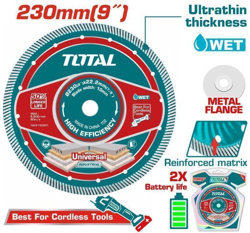 TOTAL ΕΠΑΓΓ. ΔΙΑΜ/ΣΚΟΣ ΥΓΡΑΣ ΚΟΠΗΣ 230 Χ 22.2mm Χ 2.4mm ΛΕΠΤΟΣ (TAC2152301)