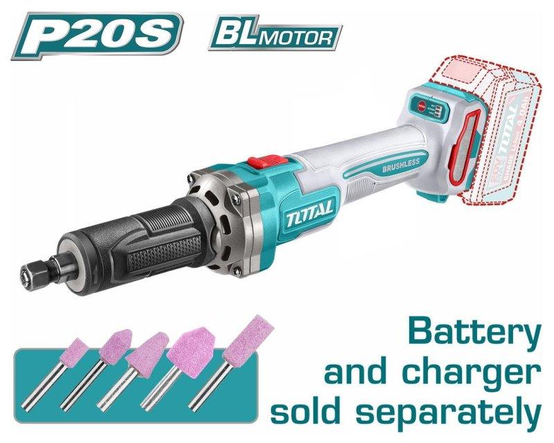 TOTAL ΕΠΑΓΓ. ΛΕΙΑΝΤΗΡΑΣ ΙΣΙΟΣ ΜΠΑΤ. Li-ion 20V ΧΩΡΙΣ ΜΠΑΤ & ΦΟΡΤΙΣΤΗ BL Motor (TDGLI2001)