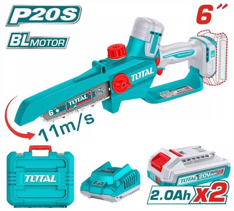 TOTAL ΕΠΑΓΓ ΣΕΤ ΑΛΥΣΟΠΡΙΟΝΟ ΚΛΑΔ ΜΠΑΤ Li-ion 20V / 6"/2Ah / 2 ΜΠΑΤ ΣΕ ΒΑΛΙΤΣΑ BL Motor (TGSLI20662E)