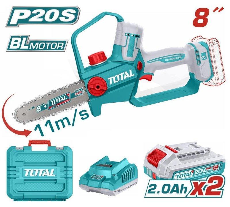 TOTAL ΕΠΑΓΓ. ΣΕΤ ΑΛΥΣΟΠΡΙΟΝΟ ΚΛΑΔ ΜΠΑΤ Li-ion 20V / 8" / 2Ah / 2 ΜΠΑΤ ΣΕ ΒΑΛΙΤΣΑ BL Motor (TGSLI20882E)