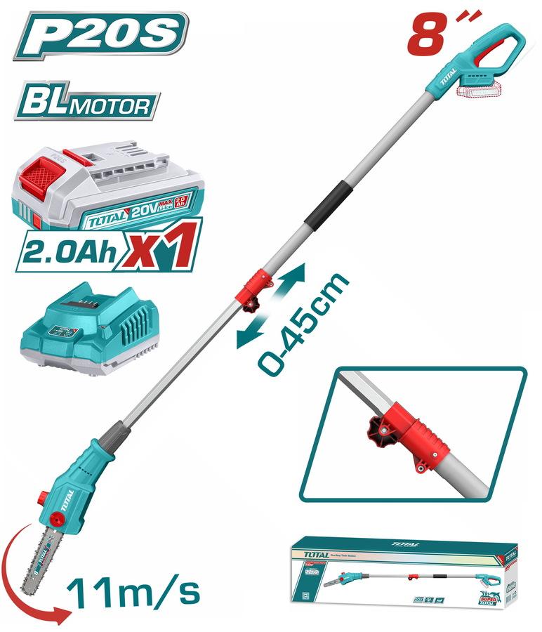 TOTAL ΕΠΑΓΓ. ΤΗΛΕΣΚ. ΚΟΝΤΑΡΟΠΡΙΟΝΟ ΜΠΑΤ. Li-ion 20V / 8'' / 2Ah / 1 ΜΠΑΤ. BL Motor (TPSLI20281E)