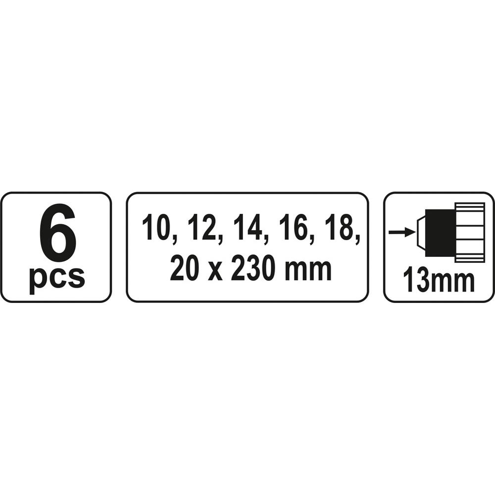 xrisimopolio ΤΡΥΠΑΝΙΑ ΟΦΙΟΕΙΔΗ ΣΕΤ 6 ΤΕΜ 10-20mm-230ΜΜ YT-3298
