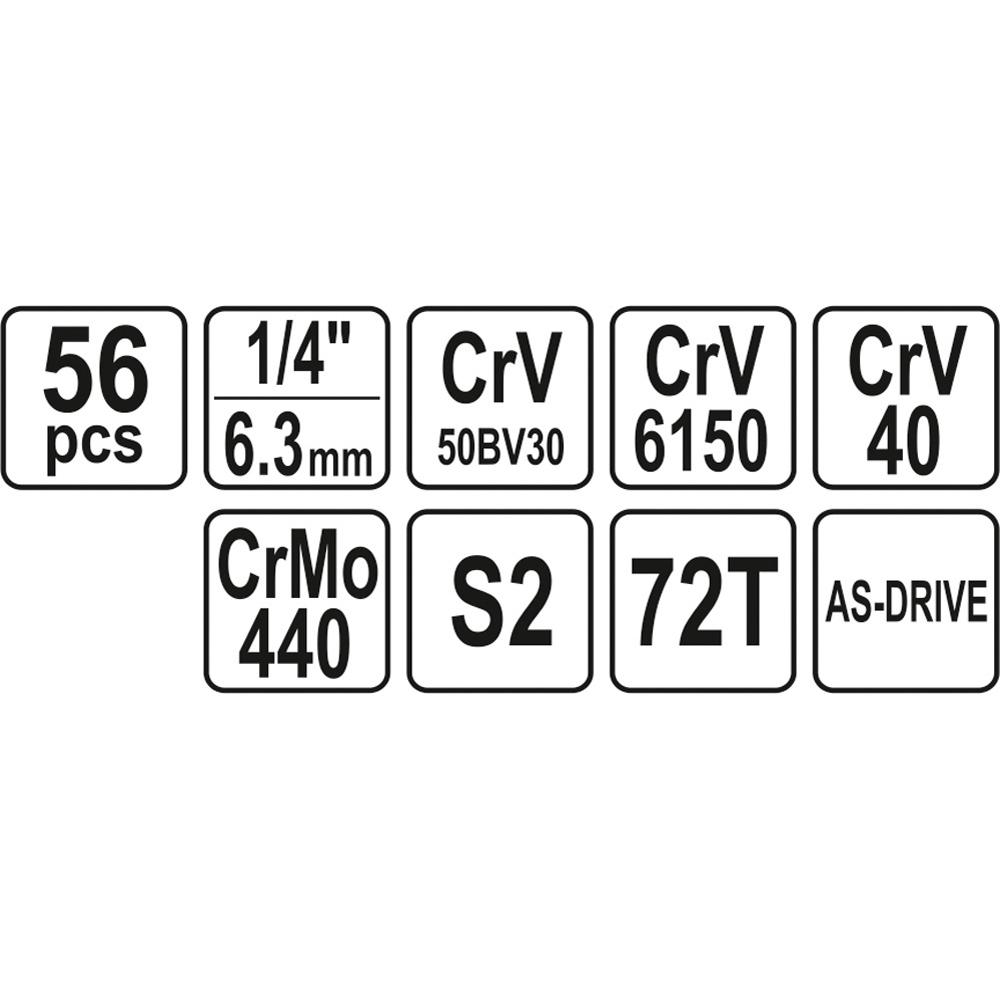 Καρυδάκια Κασετίνα CRV 1/4"- YATO 56 TMX ΥΤ-14501 - Image 8