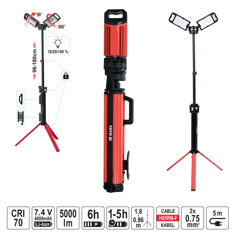 Προβολέας LED Με Τρίποδα YATO YT 81811 5000 lm - Image 10