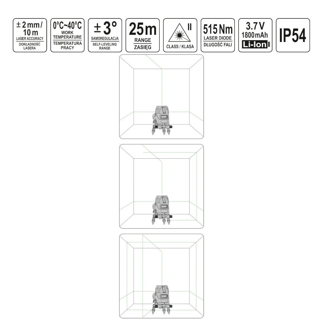 Αλφάδι laser πράσινης δέσμης YATO YT-30432 - Image 8