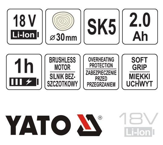 Ψαλίδι Κλαδέματος Μπαταρίας 18V 1x2Ah YATO YT-828377 - Image 6