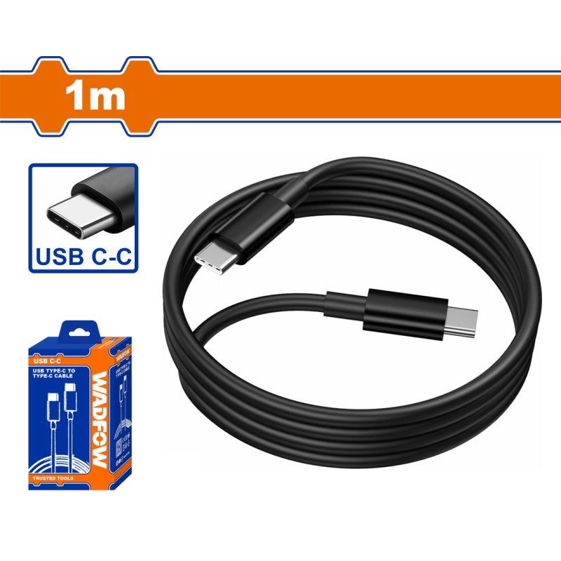 Χρησιμοπωλείο - WADFOW ΚΑΛΩΔΙΟ ΦΟΡΤΙΣΤΗ USB Type C to Type C 1m (WUB1502)