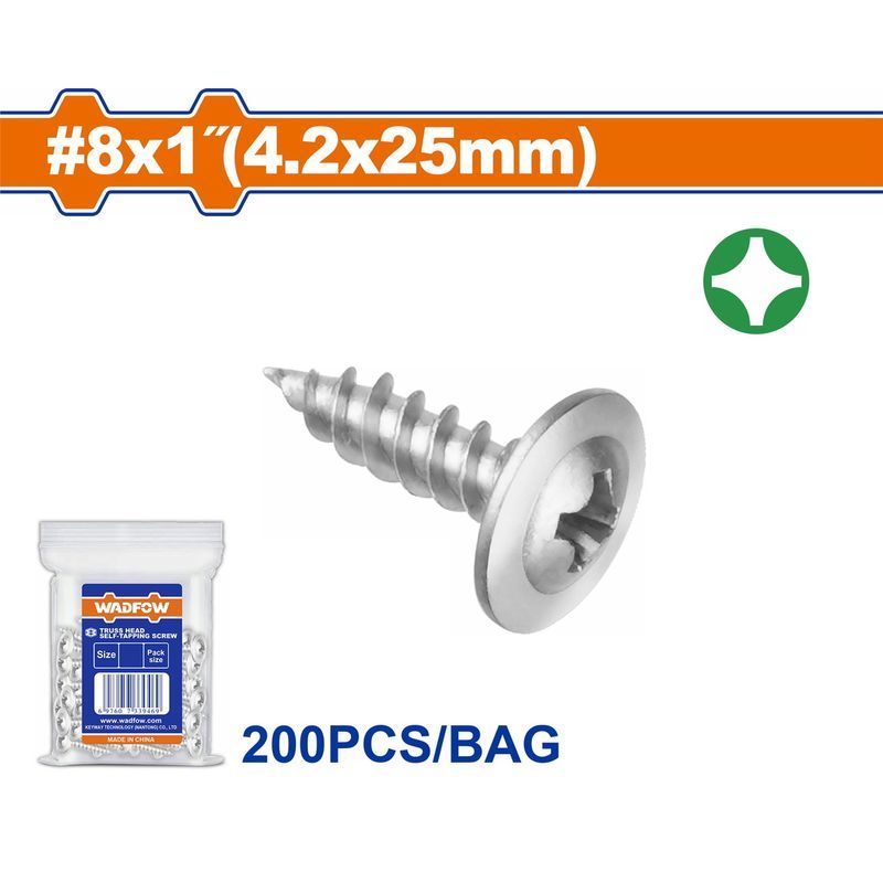 Χρησιμοπωλείο - WADFOW ΛΑΜΑΡΙΝΟΒΙΔΑ ΦΑΡΔΥ ΚΕΦΑΛΙ WAFFER 8 Χ 1" / 4.2 X 25mm 200TEM (WXS7913)