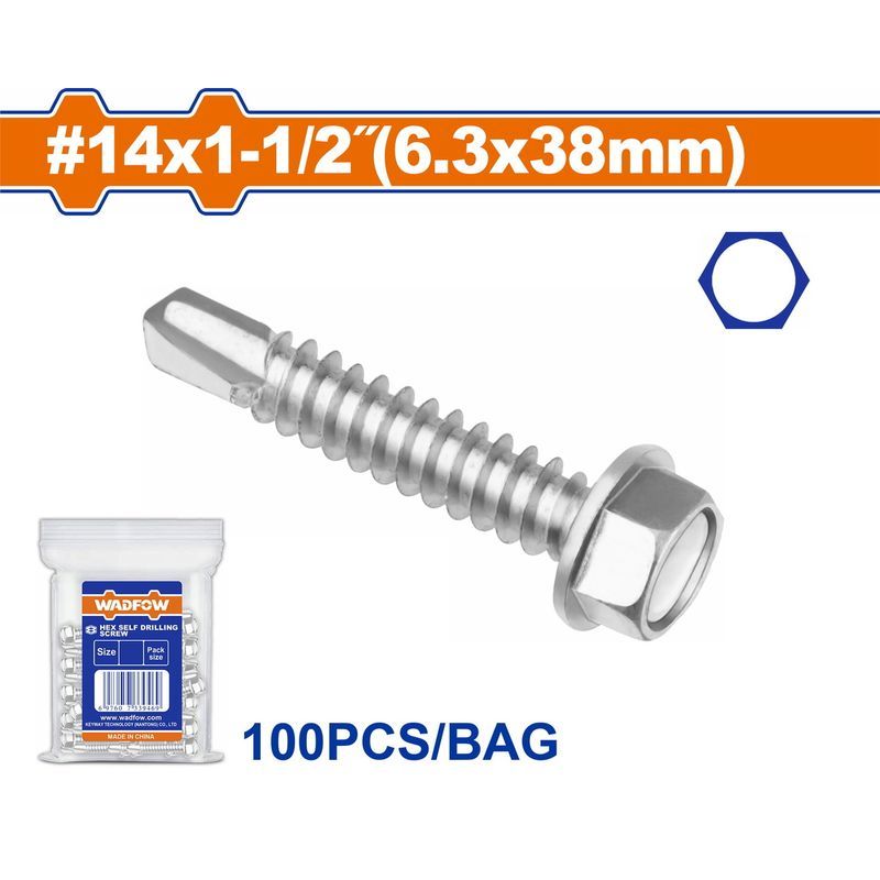 Χρησιμοπωλείο - WADFOW ΛΑΜΑΡΙΝΟΒΙΔΑ ΑΥΤΟΔ/ΤΗ ΕΞΑΓΩΝΗ ΧΩΡΙΣ ΡΟΔΕΛΑ 14 Χ 1-1/2" / 6.3 Χ 38mm 100TEM (WXS8914)