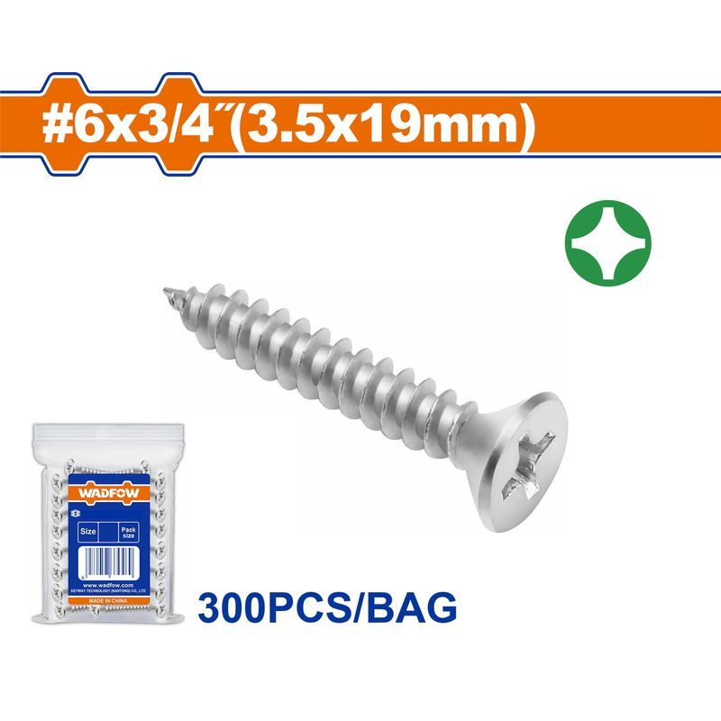 Χρησιμοπωλείο - WADFOW ΛΑΜΑΡΙΝΟΒΙΔΑ ΦΡΕΖΑΤΗ ΓΑΛΒ. ΣΤΑΥΡΟΥ 6 Χ 3/4" / 3.5 Χ 19mm 300TEM (WXSC913)