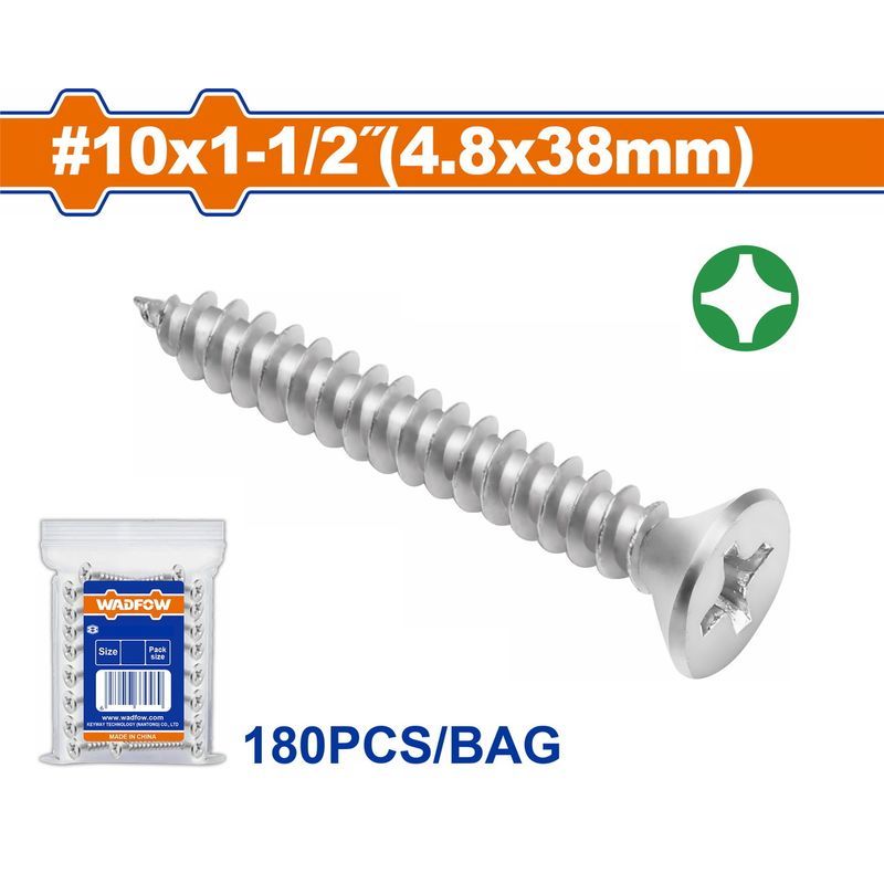 Χρησιμοπωλείο - WADFOW ΛΑΜΑΡΙΝΟΒΙΔΑ ΦΡΕΖΑΤΗ ΓΑΛΒ. ΣΤΑΥΡΟΥ 10 Χ 1-1/2" / 4.8 Χ 38mm 180TEM (WXSC946)