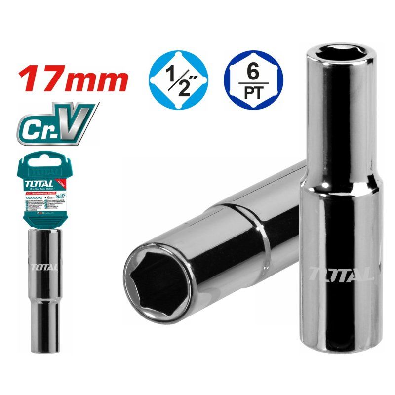TOTAL ΚΑΡΥΔΑΚΙ ΕΞΑΓΩΝΟ ΜΑΚΡΙ 1/2" 17mm (THTST12173L)